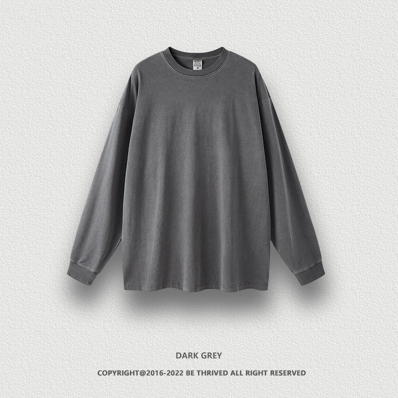 W0016 Men shirt custom high quality 100% cotton 260 gsm  long sleeve t shirt