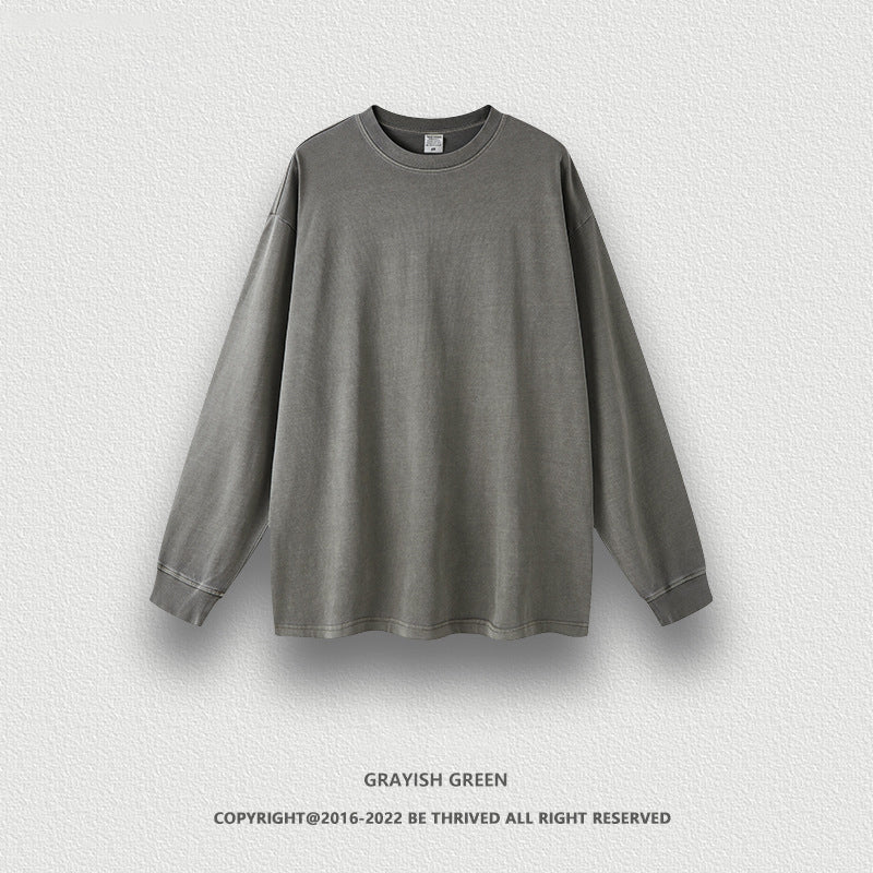 W0016 Men shirt custom high quality 100% cotton 260 gsm  long sleeve t shirt