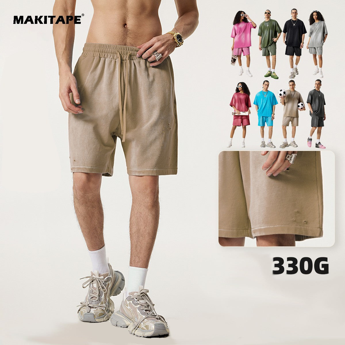 K2503 330G Men's Denim Shorts Summer