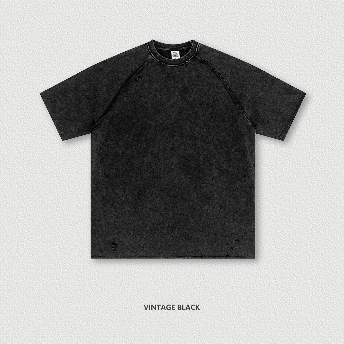 S1701 330gsm Wash Water Loose Edeg Cut Raglan Sleeve tee