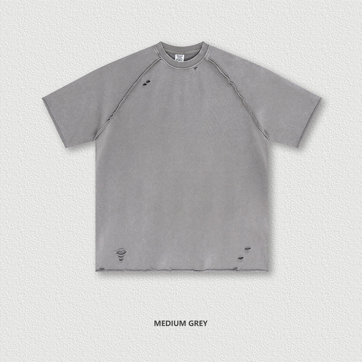 S1701 330gsm Wash Water Loose Edeg Cut Raglan Sleeve tee