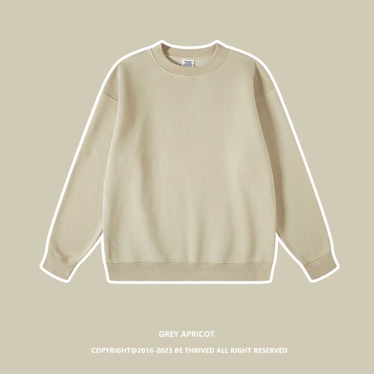2511 345gsm Blank 100% Plain Cotton Fleece Puff Printing Crew Neck Sweatshirt For Wholesale