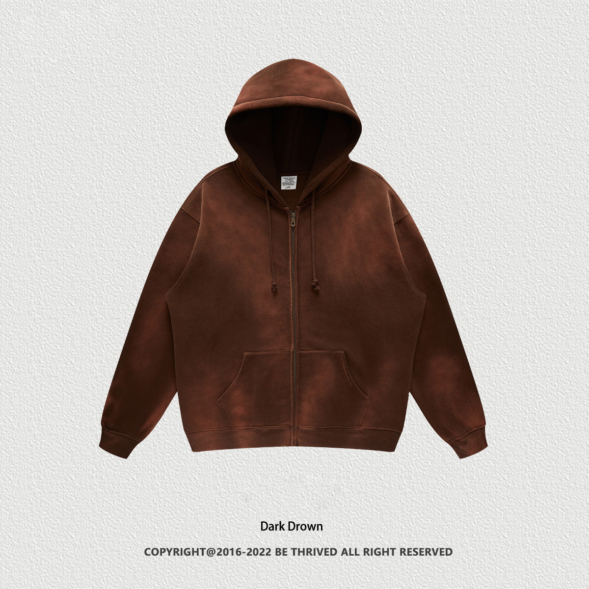 W0021 370GSM Washed vest gradient fleece zipper hooded sweater American retro trendy brand men