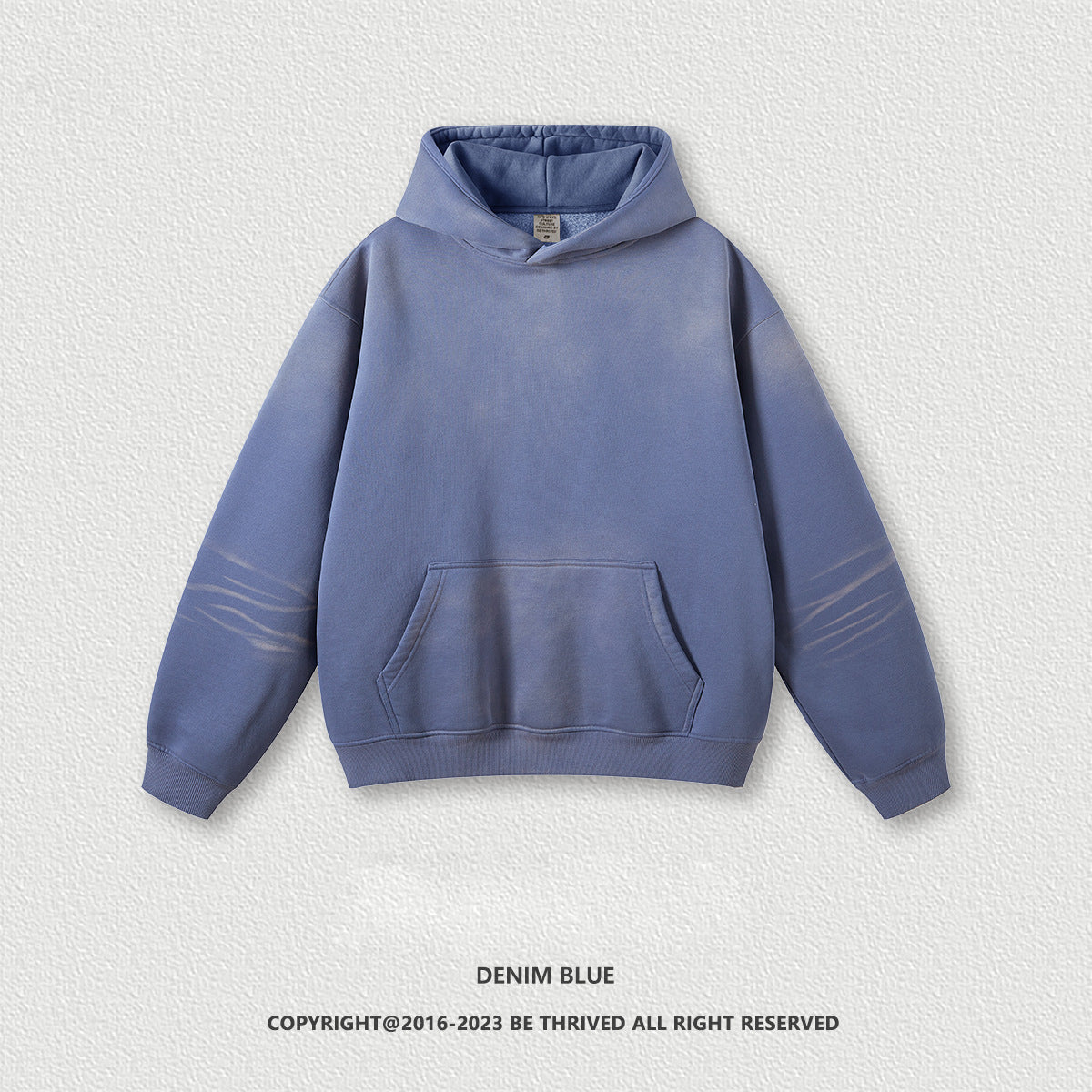 W0182 375GSM Heavy washed vest gradient plus velvet hooded sweater American retro trendy brand hoodie
