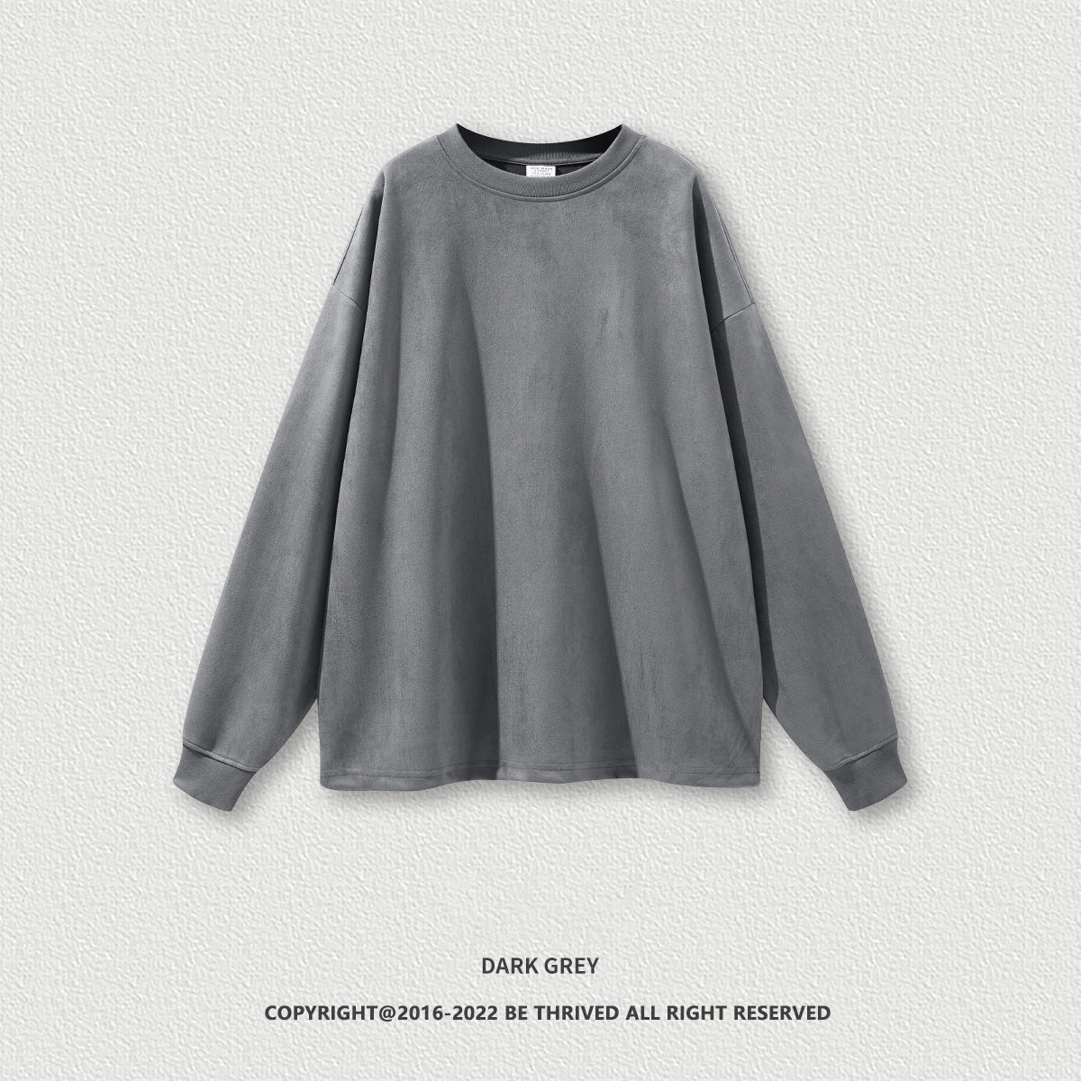 W0012  360gsm vintage suede Blank Long sleeve T-shirt Loose oversize crewneck top tshirts