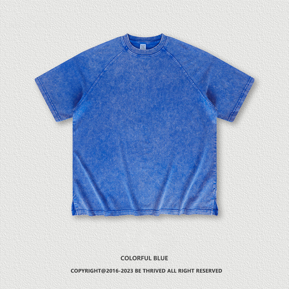 S1735 285gsm T Shirt Men Fashion  Washed Worn Raglan Waffle T Shirt Vintage T Shirt
