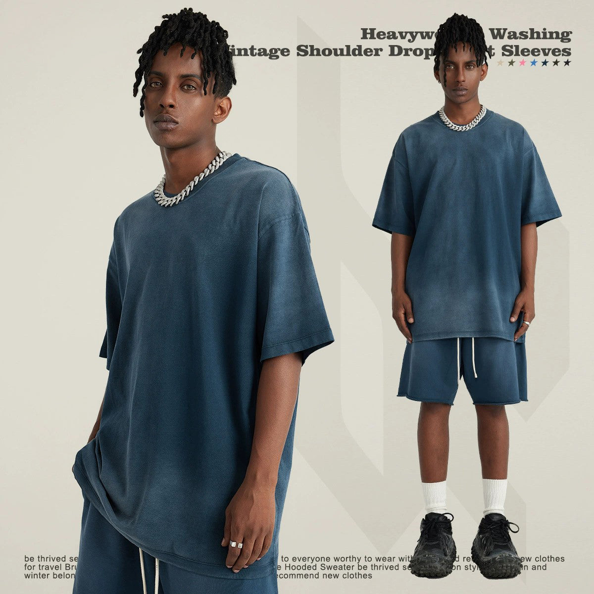 S1755  260GSM heavyweight  vintage oversized tshirt
