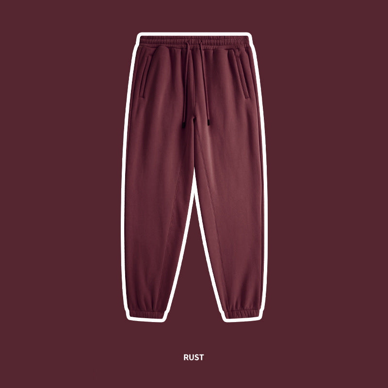 2207 Solid color casual plus fleece sweatpants American hip hip dance set hiphop leg pants
