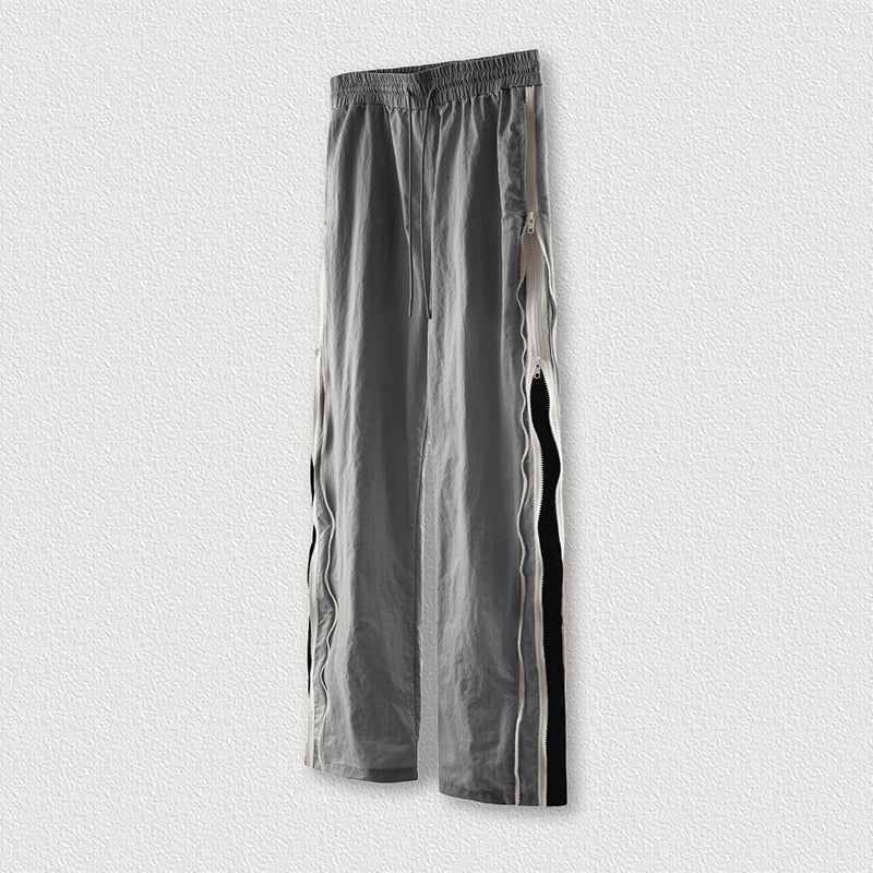 S3005 Thin cargo pants women's American retro fashion loose hidden zipper wide leg pants