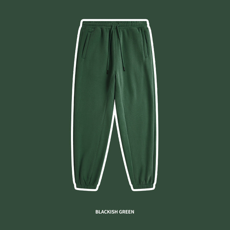 2207 Solid color casual plus fleece sweatpants American hip hip dance set hiphop leg pants