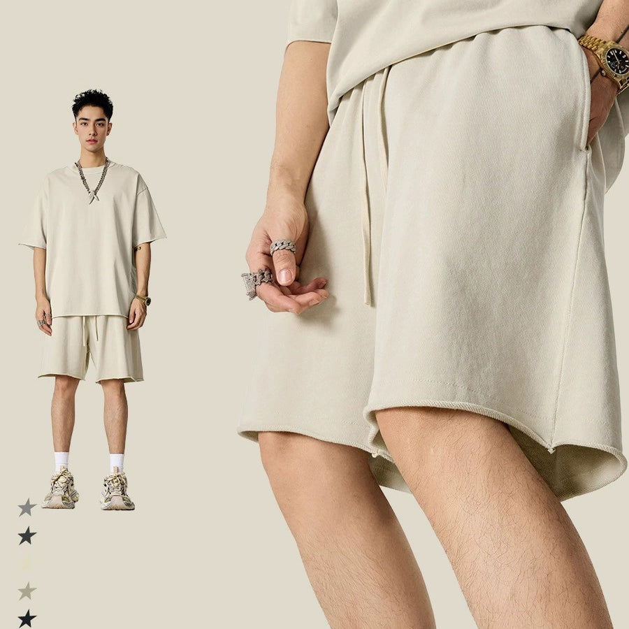 K2593 shorts + S2591  acid washed Reverse-neck T-shirt