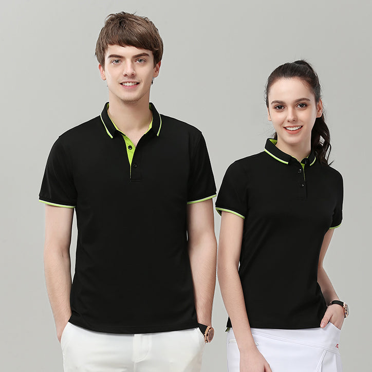 Cotton Spandex 190gsm Fluorescence Color Unisex Polo Shirts