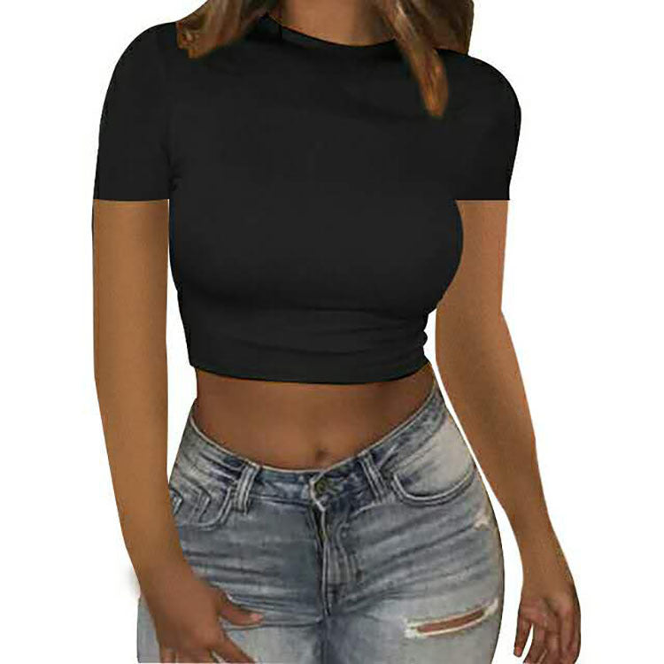 Organic Cotton Sexy Plain Short Sleeve Designer T Shirt Famous Brand 2021 Blank Women's Crop Top T-shirts